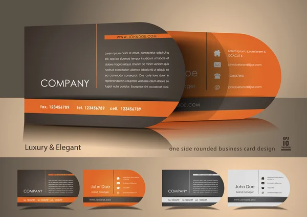 Carte de visite marron arrondie d'un côté — Image vectorielle