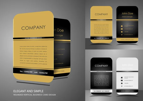 金と黒のカラーのビジネス カードのデザイン — ストックベクタ