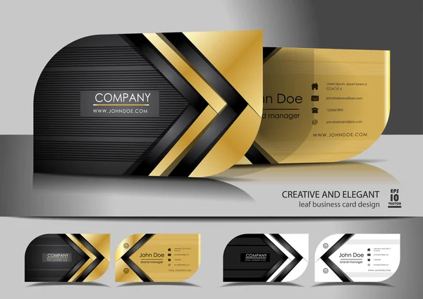 葉の創造的なビジネス カードのデザイン — ストックベクタ