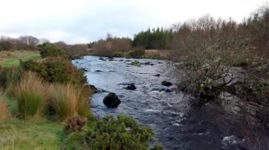 Ardara 'nın Owenea Nehri' nin yanındaki vahşi ve güzel manzara - County Donegal, İrlanda