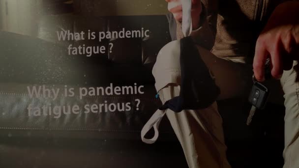 Концепція небезпеки пандемії втоми — стокове відео