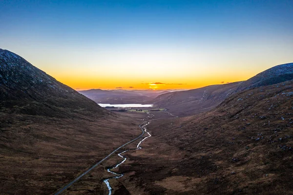 Vista aérea do Parque Nacional Glenveagh no Condado de Donegal, Irlanda — Fotografia de Stock
