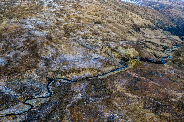 アイルランドのドニゴール州にあるグレンヴェー国立公園の空中写真 — ストック写真