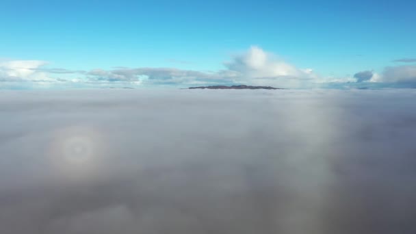 안개를 머금은 아일랜드군도 니 골의 포트노이에 있는 구름 위에서 — 비디오