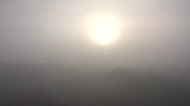 Bulutların üstüne kadar sisli havada süzülüyorlar