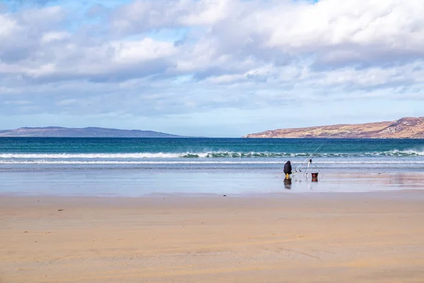 Tengeri halászat Narin strandon Portnoo - Donegal, Írország. — Stock Fotó