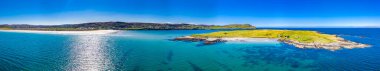 Donegal, İrlanda 'da Portnoo' dan Dunmore Head 'in hava görüntüsü.