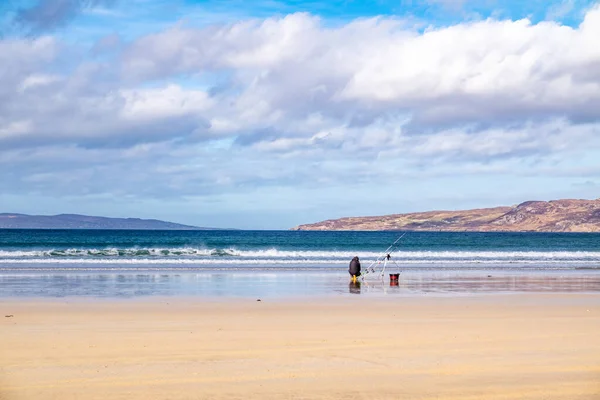 Tengeri halászat Narin strandon Portnoo - Donegal, Írország. — Stock Fotó