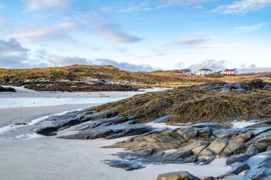 Donegal İlçesi Rossbeg sahil şeridi kışın - İrlanda