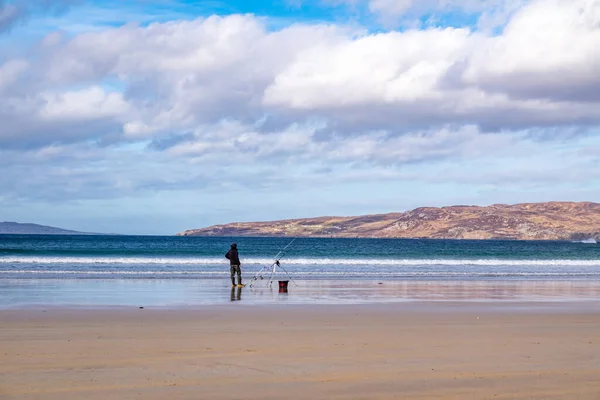 Tengeri halászat Narin strandon Portnoo - Donegal, Írország. — Stock Fotó
