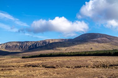 İrlanda Donegal İlçesi 'nin arka planında Slieve League ile Malin Beg' deki güzel sahil manzarası