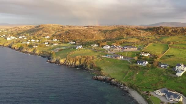 Aerial view of Portnoo in County Donegal, Ireland — Stock Video