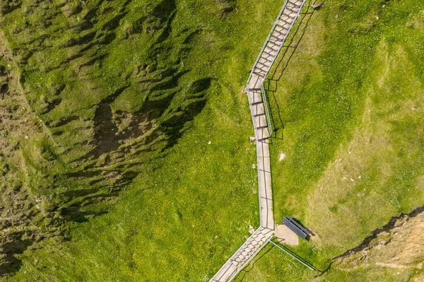 Légi felvétel a lépcsőről az Ezüst Strandra Donegal megyében - Írország — Stock Fotó