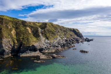 Donegal ilçesindeki Silver Strand 'in havadan görünüşü - İrlanda