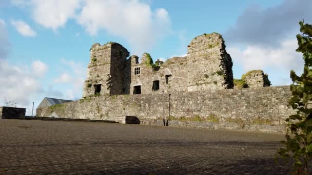 Τα ερείπια του κάστρου στο Manorhamilton, που ανεγέρθηκε το 1634 από τον Sir Frederick Hamilton - County Leitrim, Ιρλανδία — Αρχείο Βίντεο