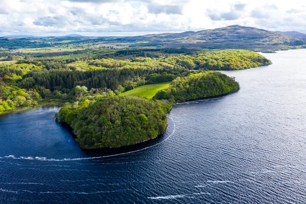 Lough Gill 'in hava manzarası, Sligo İlçesi - İrlanda