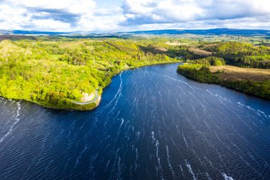Lough Gill 'in hava manzarası, Sligo İlçesi - İrlanda