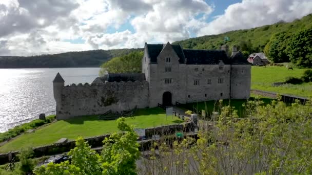 Вид з повітря на замок Паркс (графство Літрім, Ірландія).. — стокове відео