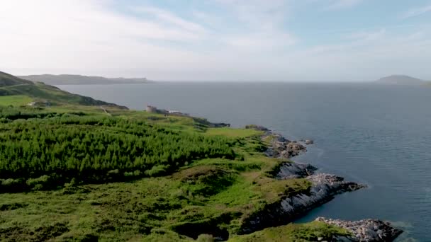 Aerial view of Lough Swilly and Knockalla Fort in County Donegal - Ireland — Stock Video