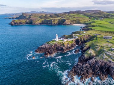 Fanad Lighthouse County Donegal Lough Swilly ve Mulroy Körfezi Hava Görüntüsü
