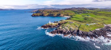 Fanad Lighthouse County Donegal Lough Swilly ve Mulroy Körfezi Hava Görüntüsü