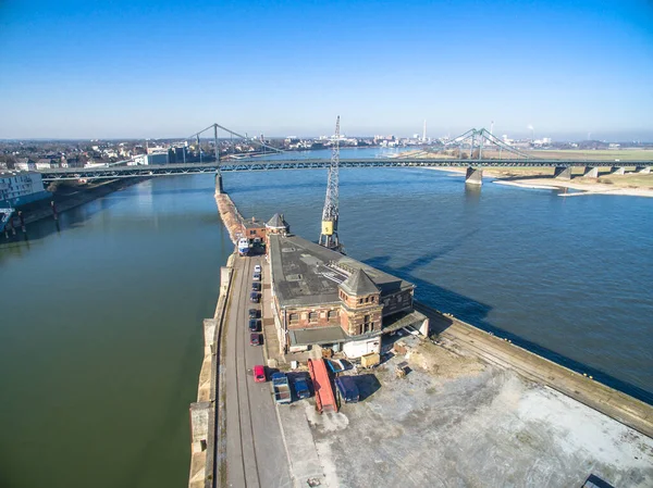 The historic harbour of Krefeld, aerial — Stock Photo, Image