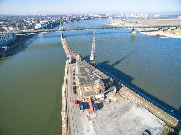 Der historische Hafen von Krefeld aus der Luft — Stockfoto