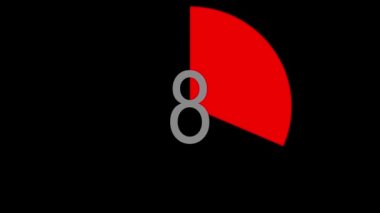 Başlangıçtan başlayarak 0 'da biten geri sayım animasyonu.