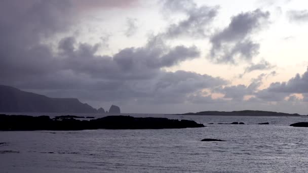 Beautiful clouds after sunset in Rossbeg, County Donegal - Ireland — Stock Video