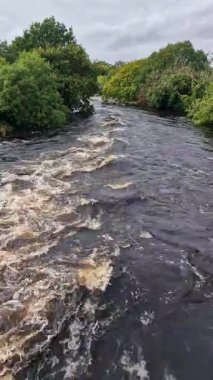 Ardara 'nın kıyısındaki Owenea Nehri, Donegal - İrlanda.