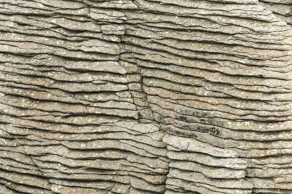 Detail des Pfannkuchenfelsens in Punakaiki — Stockfoto