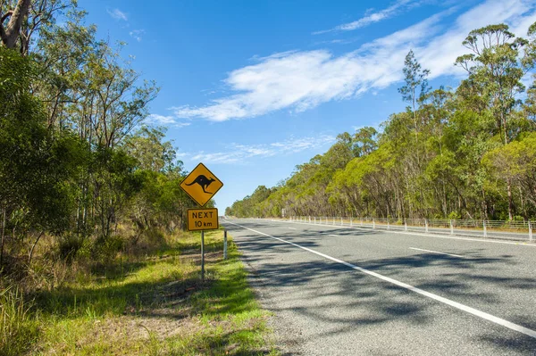 Sinal Alerta Canguru Nova Gales Sul Austrália — Fotografia de Stock