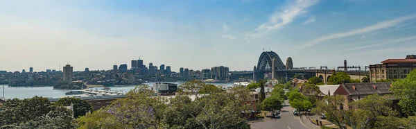 Sydney Nin Panoramik Fotoğrafı Harbour Köprüsü Avustralya Daki Sydney Gözlemevi — Stok fotoğraf