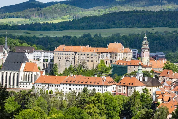 Άποψη Του Όμορφου Κάστρου Της Τσεχίας Στο Cesky Krumlov Από — Φωτογραφία Αρχείου