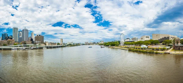 Brisbane Skyline Skyscrapers Both Banks Brisbane River Queensland Australia Panoramic — Stock Photo, Image