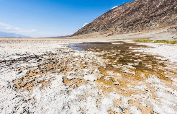 Badwater Havzası Deniz Seviyesinin Metre Altında Olan Orth America Nın — Stok fotoğraf