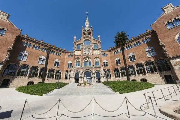 Szent Kereszt Szent Pál Kórház Hospital Sant Pau Bejárata Barcelonában — Stock Fotó