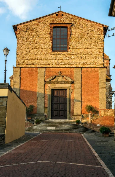 Templom Collegiata San Michele Arcangelo Lucignano Található Piazza Del Tribunale — Stock Fotó