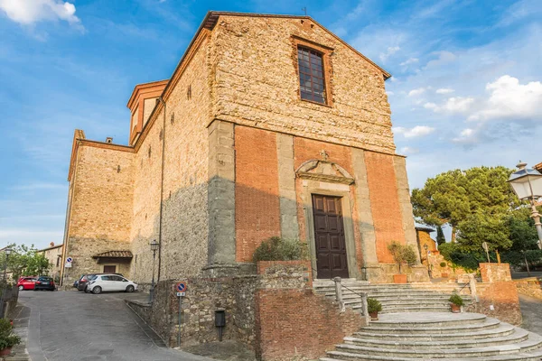 Lucignano Daki Ana Kilise Collegiata San Michele Arcangelo Piazza Del — Stok fotoğraf