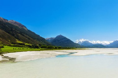 glenorchy, yüce dağlar ile güzel göl wakatipu. Otago bölgesinde, Yeni Zelanda