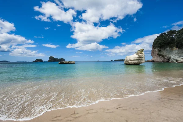 Фото Гарний Пляж Бухті Морський Заповідник Собору Cove Півострів Coromandel — стокове фото