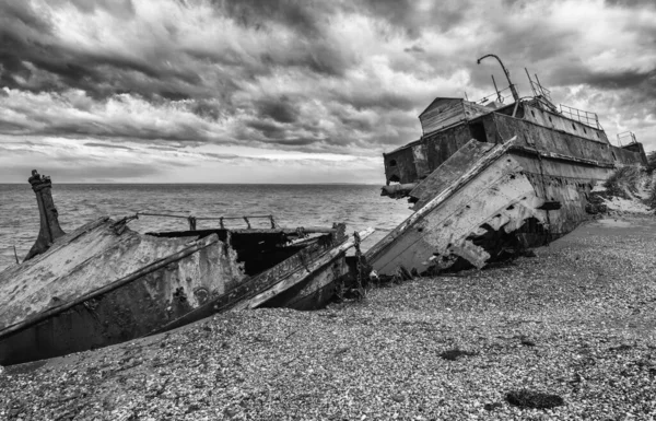 Wreck Amadeo Steamship Build 19Th Century United Kingdom 1932 Beached — Stock Photo, Image