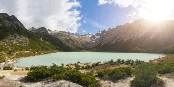 Andách Jezero Laguna Esmeralda Poblíž Ushuaia Tierra Del Fuego Argentině — Stock fotografie