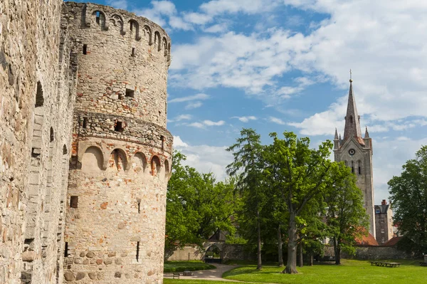 Ruinas Del Hermoso Castillo Ciudad Cesis Fue Una Residencia Orden — Foto de Stock