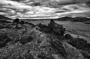 İzlanda'daki lav manzara