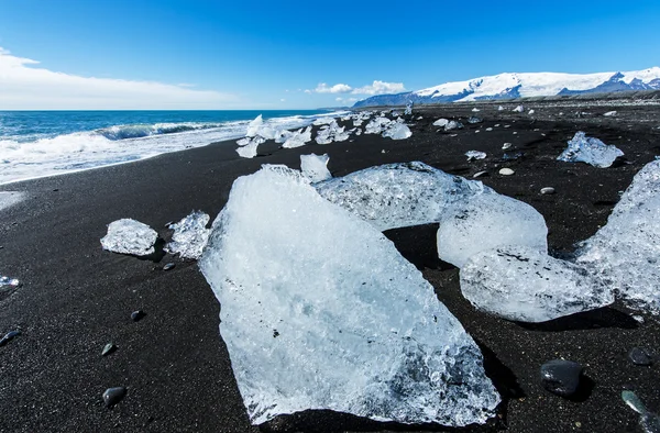 Spiaggia con iceberg — Foto Stock