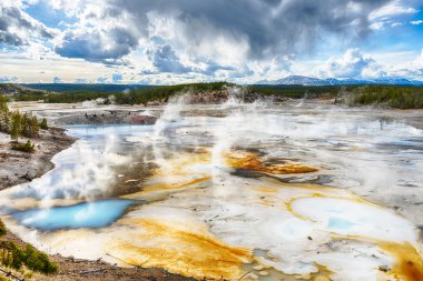 Geysers at Norris Basin clipart