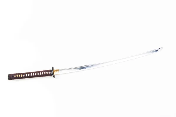 Beyaz üzerine Japon kılıç — Stok fotoğraf