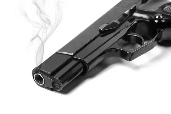 Füstölgő pisztolyt, fehér — Stock Fotó
