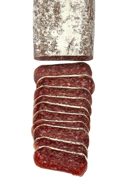 Нарезанная плоская колбаса — стоковое фото